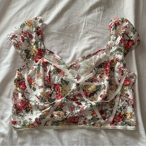Floral crop top corset